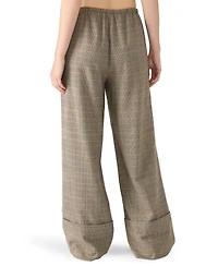 Steve Madden Women's Idra Plaid Detail Pull-On Pants
