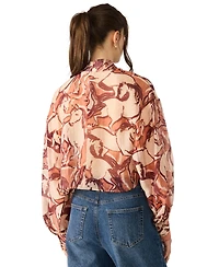Steve Madden Women's Printed Sutton Long Sleeve Top