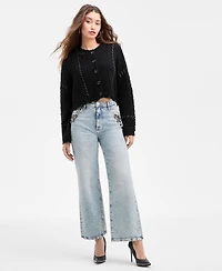 Guess Women's Kaori Mixed-Knit Cardigan