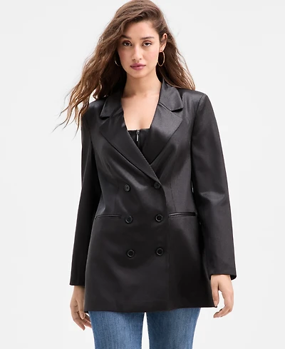 Guess Women's Jemma Pinstriped Double-Breasted Blazer