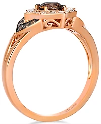 Le Vian Chocolate Diamond (0.55 ct. t.w.) and Nude Diamond (0.20 ct ct. t.w.) Ring in 14K Strawberry Gold