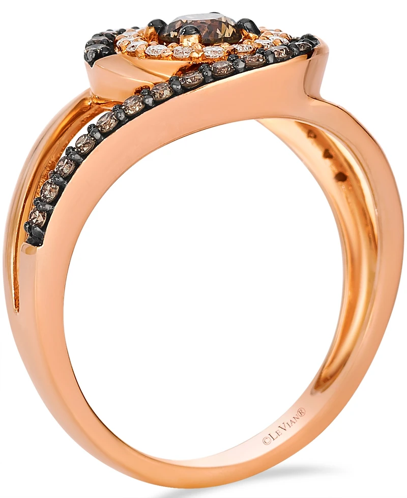 Le Vian Chocolate Diamond and Vanilla Diamond Ring (0.72 ct. t.w.) in 14K Strawberry Gold