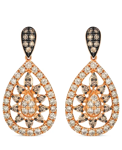 Le Vian Nude Diamond (0.96 ct. t.w.) and Chocolate Diamond ( 0.44 ct. t.w.) Earrings in 14K Strawberry Gold