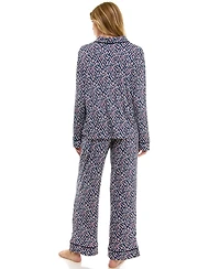 Roudelain Women's 2-Piece Long Sleeve Top and Printed Pajama Set