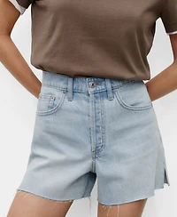 Mango Women's Frayed Hem Denim Shorts