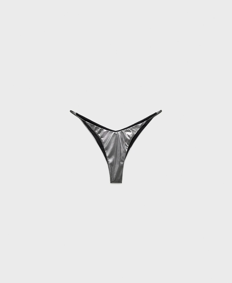 Mango Women's Metallic Bikini Bottoms