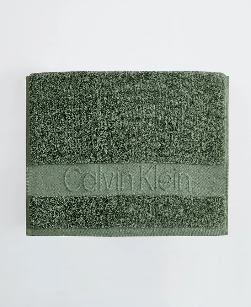 Calvin Klein Iconic Cotton Jacquard Hand Towel, 30" x 16"