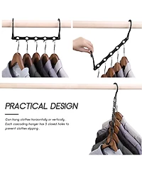 Magic Space Saving Hangers Sturdy Cascading with 5 Holes Closet Organizers and Storage College Dorm Room Essentials 16 Pack