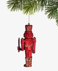 Holiday Lane Christmas Glitters Red Nutcracker Ornament, Macy's Exclusive