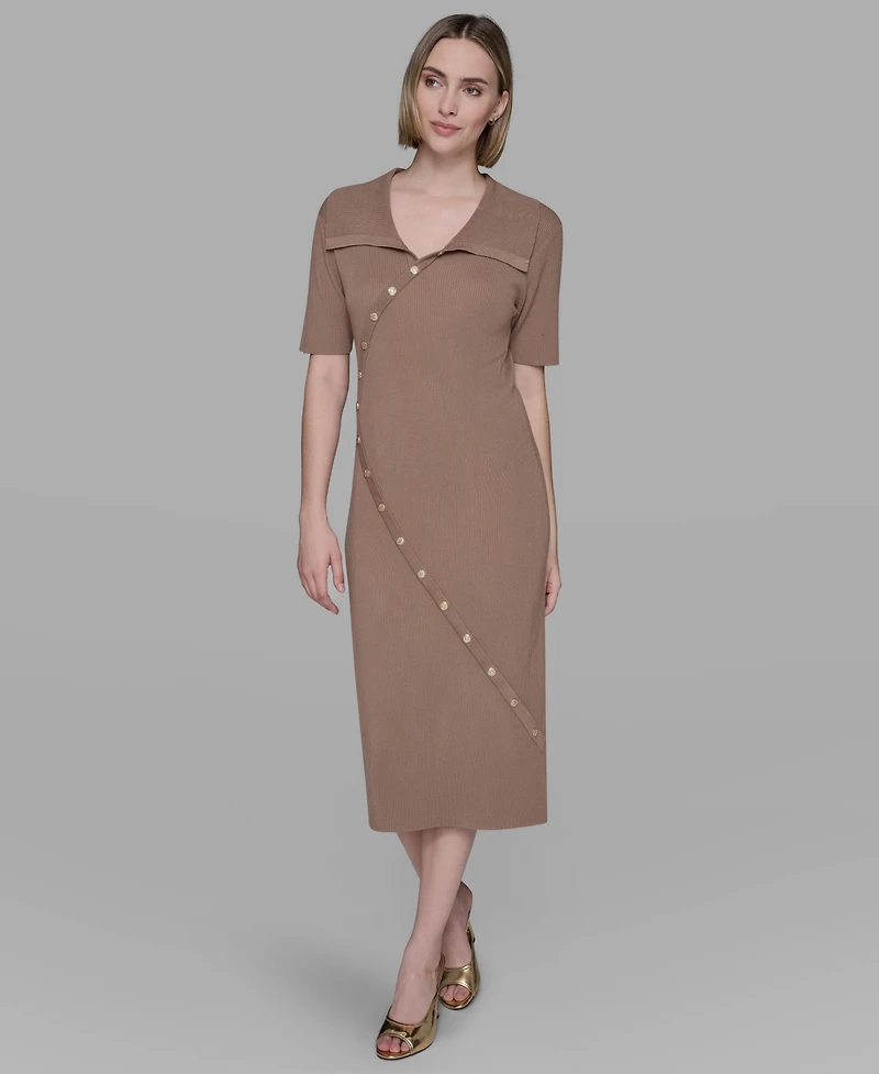 Karl Lagerfeld Paris Women's Ribbed Bodycon Dress