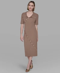 Karl Lagerfeld Paris Women's Ribbed Bodycon Dress