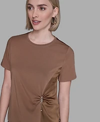 Karl Lagerfeld Paris Women's Crew Neck Blouse