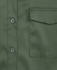 On 34th Women's Button-Front Long-Sleeve Satin Utility Shirt, Created for Macy's
