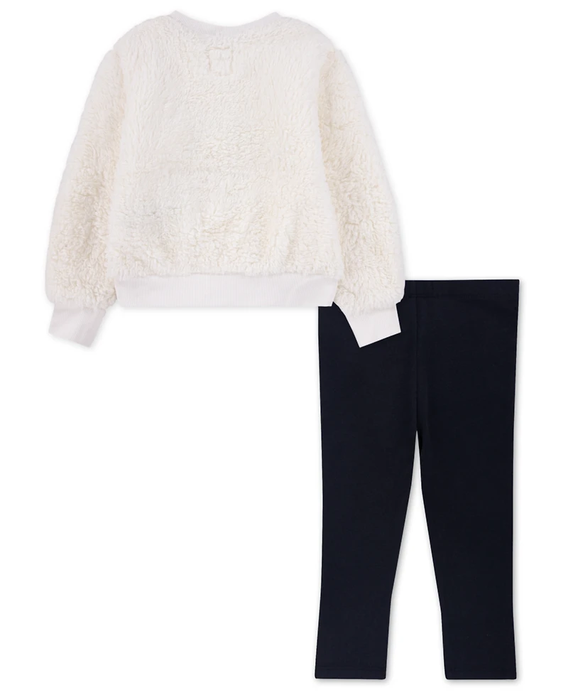 Levi's Toddler Girls 2-Piece Sherpa Crewneck Top and Leggings Set