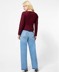 French Connection Women's Long Sleeves Poplin Top