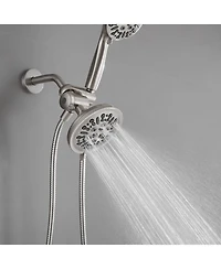 Greenspring Single-Handle 1-Spray Round Rain Shower Faucet Combo Set with Dual Function Pressure Balance Valve Brushed Nickel