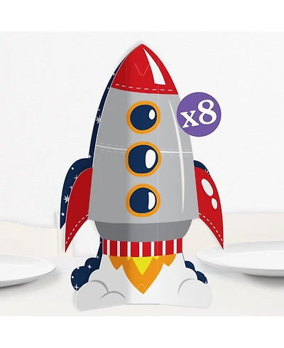 Big Dot of Happiness Freestanding 3D Blast Off to Outer Space Centerpiece Table Decorations - 8 Count
