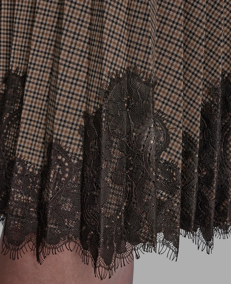 Bcbg Women's Lace Hem Pleated Skirt