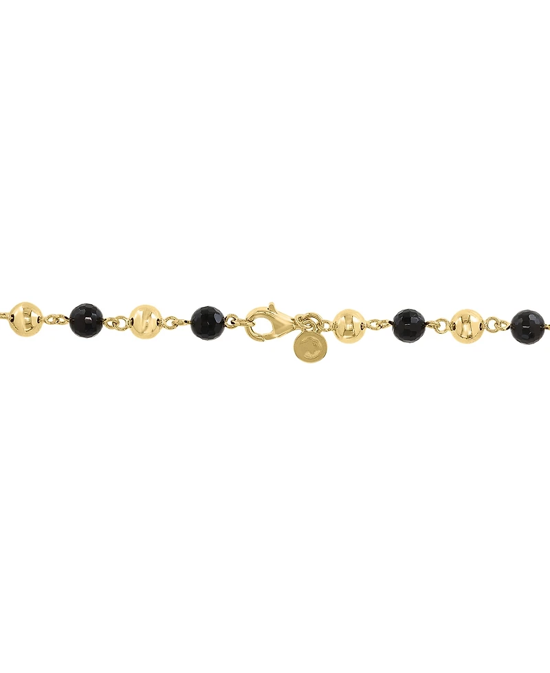 Effy Collection Black Agate Necklace (39 ct. t.w.) in 14k Gold Plated Silver