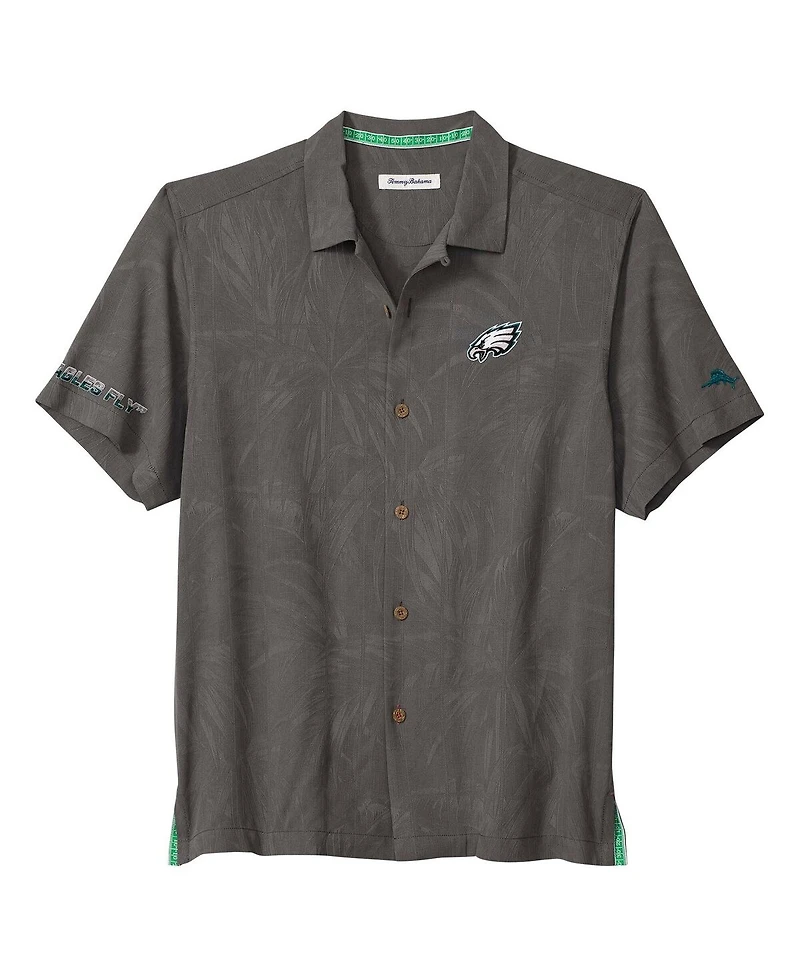 Tommy Bahama Men's Gray Philadelphia Eagles Endzone Paradise Coolmax Button-Up Shirt
