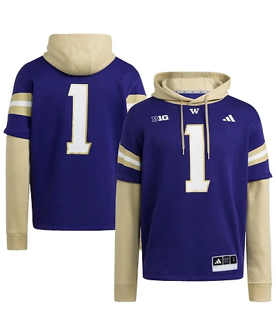 Adidas Men's Purple Washington Huskies Jersey Pullover Hoodie