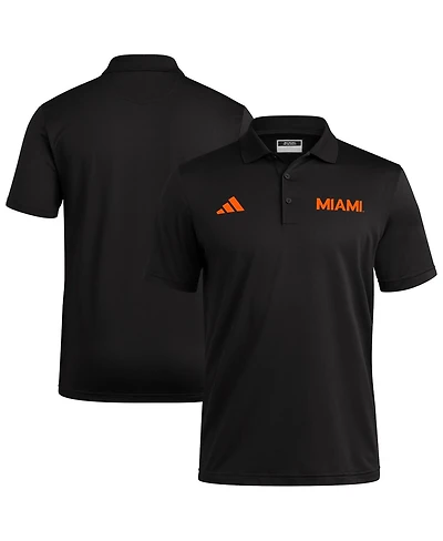 Adidas Men's Black Miami Hurricanes Ultimate 365 Ottoman Polo Shirt