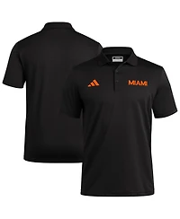 Adidas Men's Black Miami Hurricanes Ultimate 365 Ottoman Polo Shirt