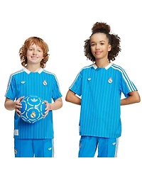Adidas Big Boys and Girls Blue Real Madrid Terrace Icons Jersey