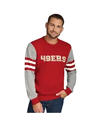 Tommy Hilfiger Men's Scarlet/Heather Gray San Francisco 49ers Acrylic Crewneck Pullover Sweatshirt