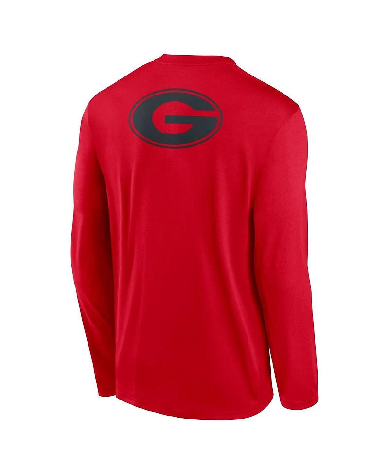 Nike Men's Red Georgia Bulldogs Primetime Campus 2-Hit Legend Long Sleeve T-Shirt