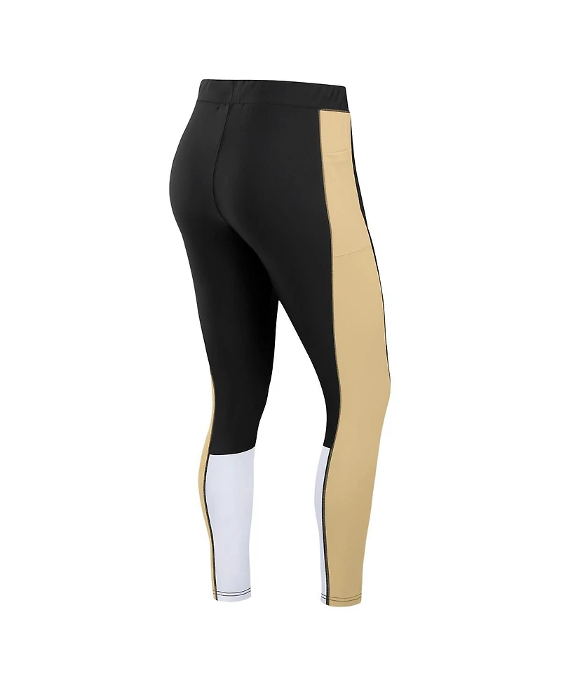 Wear by Erin Andrews Women's Black/Gold New Orleans Saints Color Block Leggings