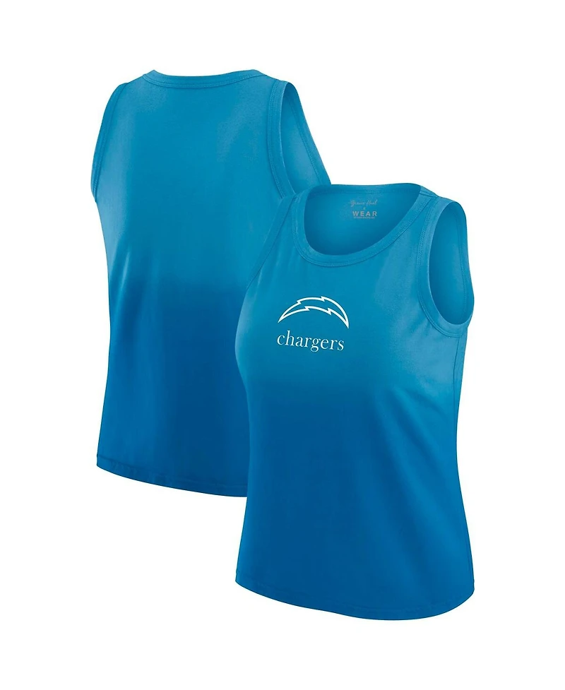 Wear by Erin Andrews Women's x Gracie Hunt Blue Los Angeles Chargers Ombre Tank Top