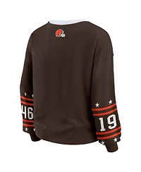 Wear by Erin Andrews Women's Brown Cleveland Browns Sport Long-Sleeve T-Shirt