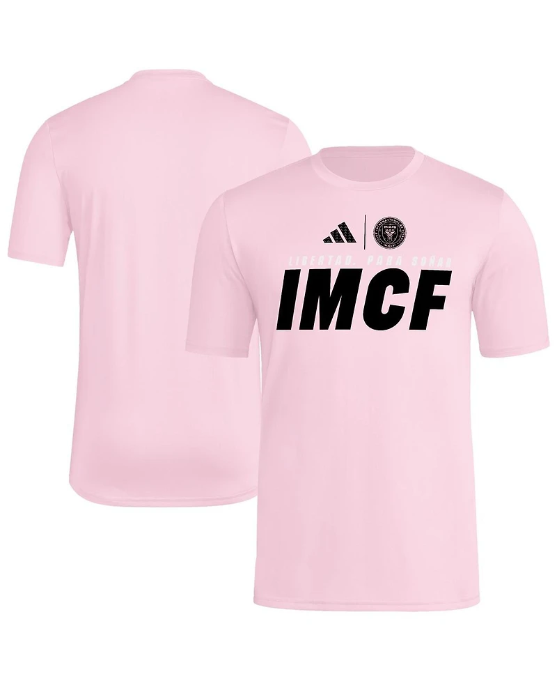 Adidas Men's Light Pink Inter Miami Cf 2025 Club World Cup Pre-Game T-Shirt
