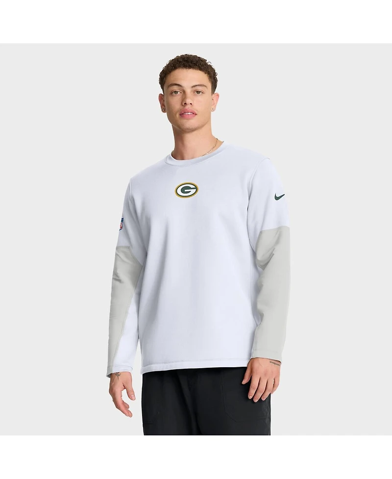 Nike Men's White Green Bay Packers Sideline Scripted to Win Performance Long Sleeve T-Shirt