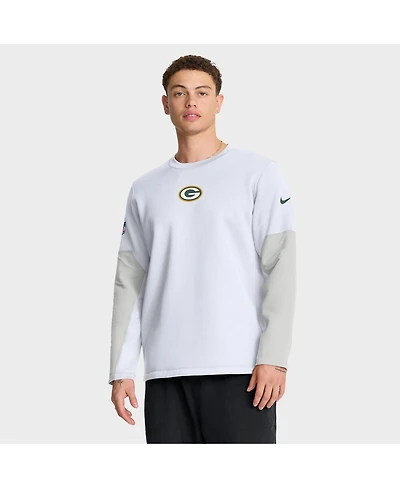Nike Men's White Green Bay Packers Sideline Scripted to Win Performance Long Sleeve T-Shirt