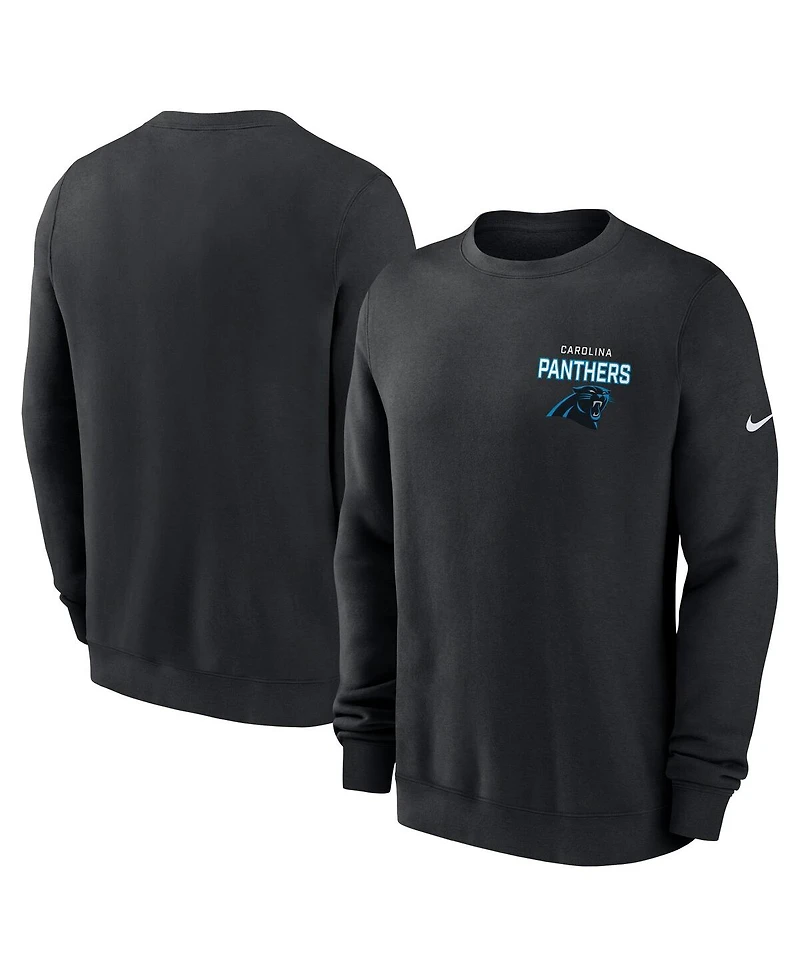 Nike Men's Black Carolina Panthers Primetime Club Fleece Pullover Sweatshirt