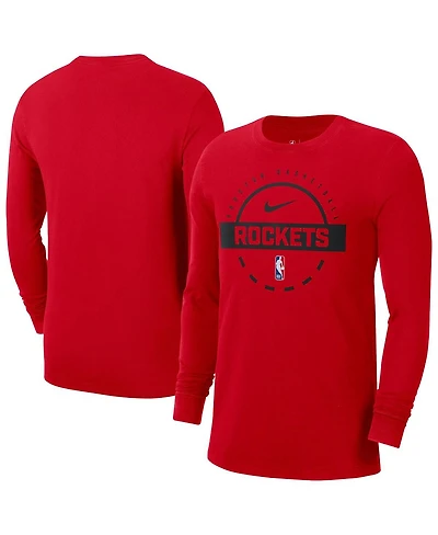 Nike Men's Red Houston Rockets Authentic Long Sleeve Practice T-Shirt