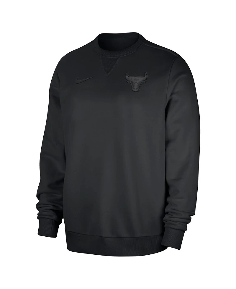 Nike Men's Black Chicago Bulls Authentic Standard Issue Travel Performance Pullover Sweatshirt