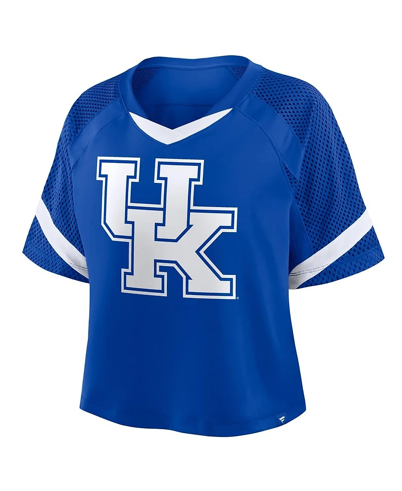 Fanatics Women's Royal Kentucky Wildcats Oversized Raglan V-Neck Fashion Jersey