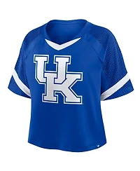 Fanatics Women's Royal Kentucky Wildcats Oversized Raglan V-Neck Fashion Jersey