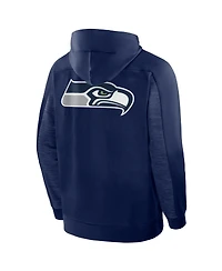 Fanatics Men's College Navy Seattle Seahawks Checkdown Pass Full-Zip Hoodie