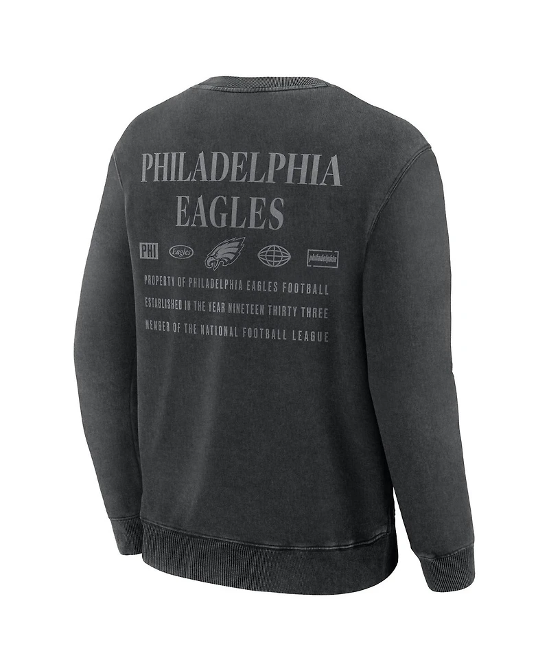 Fanatics Men's Black Philadelphia Eagles Deep Route Pullover Sweatshirt