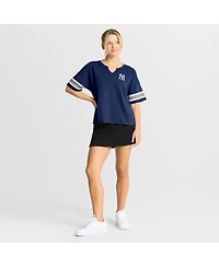 Fanatics Women's Navy New York Yankees Curl Route T-Shirt