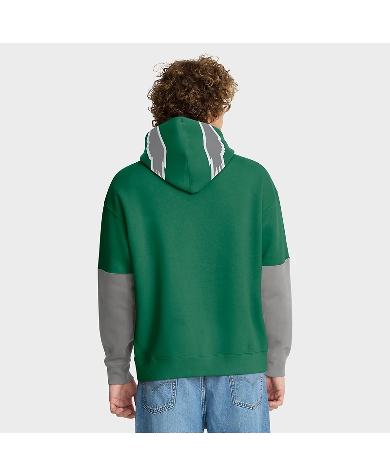 Fanatics Men's Kelly Green Philadelphia Eagles Helmet Retro Pullover Hoodie