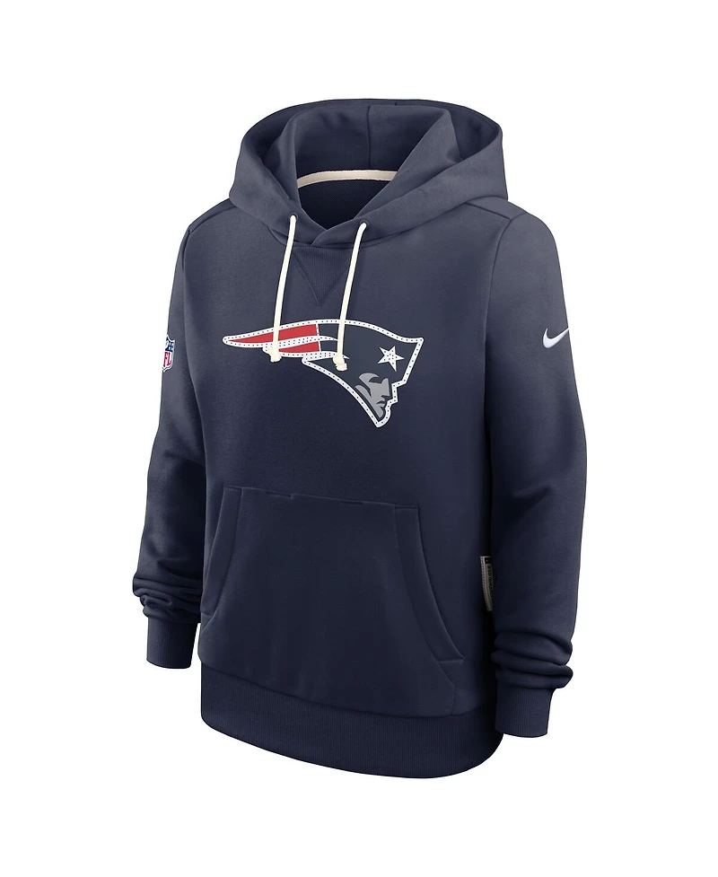 Nike Women's Navy New England Patriots Sideline Standard Issue Initial Home Dri-fit Hoodie