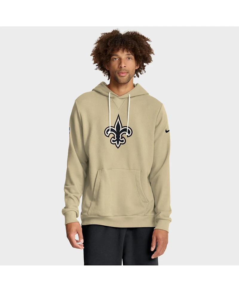 Nike Men's Gold New Orleans Saints Sideline Standard Issue Alt 2 Dri-fit Hoodie
