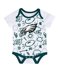 Outerstuff Baby Boys and Girls 3-pack Philadelphia Eagles All Day Play Bodysuit Set