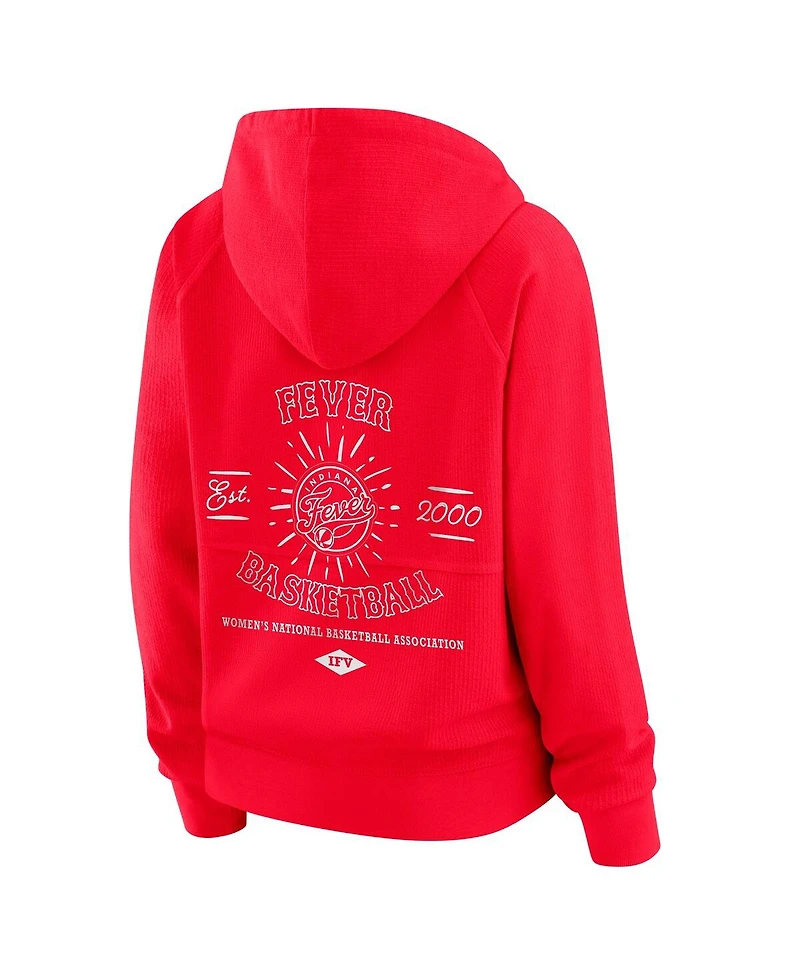Wear by Erin Andrews Women's Red Indiana Fever Vintage Full-Zip Hoodie