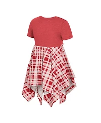 Colosseum Girls Toddler Scarlet Ohio State Buckeyes Marceline Plaid Dress